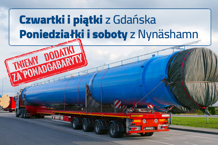 Rozmiar XXL na linii Gdańsk — Nynäshamn bez dodatkowych opłat