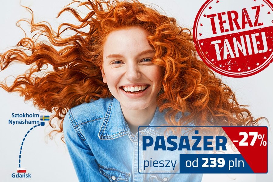 Pasażer pieszy od 239 PLN | Gdańsk - Nynäshamn