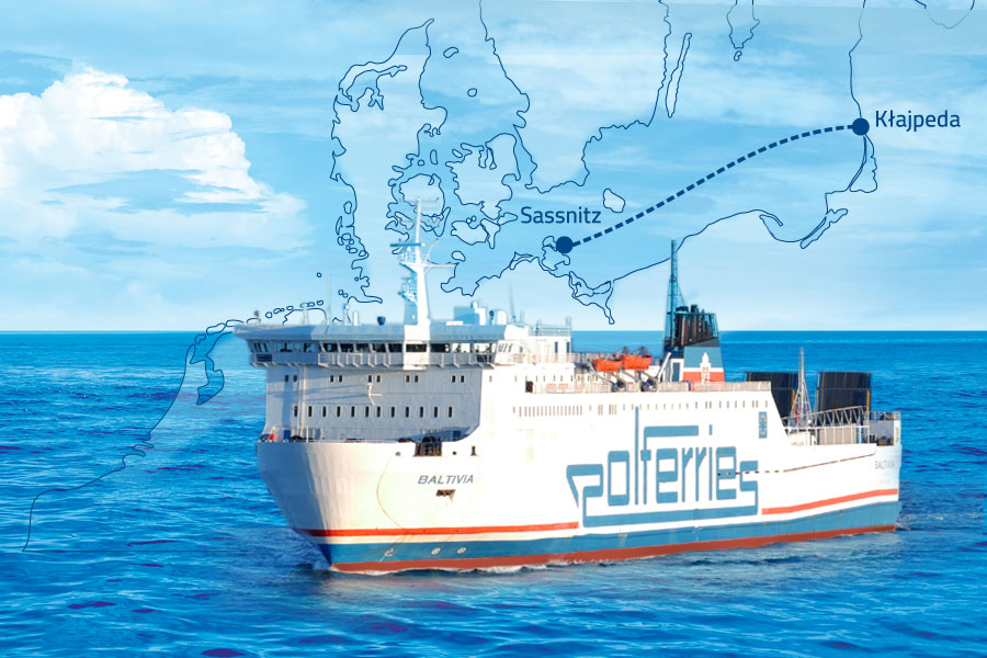 Prom Baltivia w rejsie specjalnym z Sassnitz do Kłajpedy.